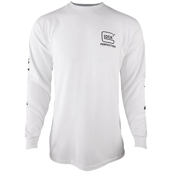Glock AP96093 Perfection Long Sleeve Tee White Pre-Shrunk Cotton Long Sleeve Medium