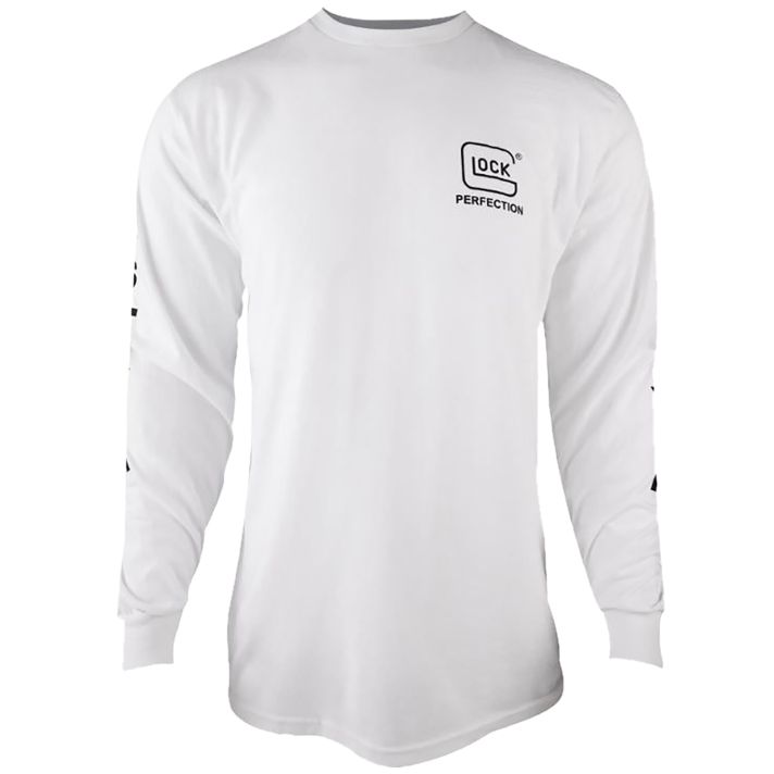 Glock AP96095 Perfection Long Sleeve Tee White Pre-Shrunk Cotton Long Sleeve XL