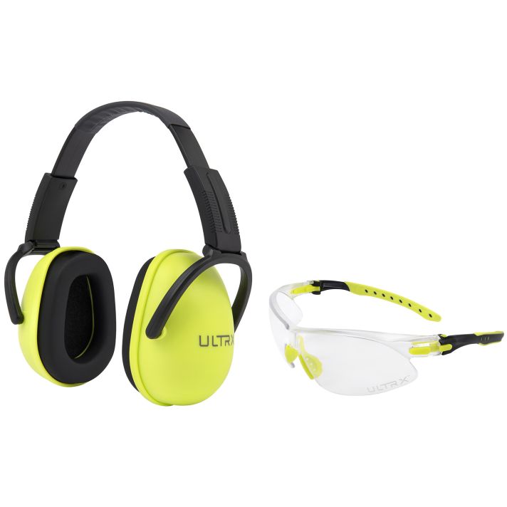 Allen 4176 Sound Blocker Ear & Eye Protection Combo 23 dB Lime Green Youth