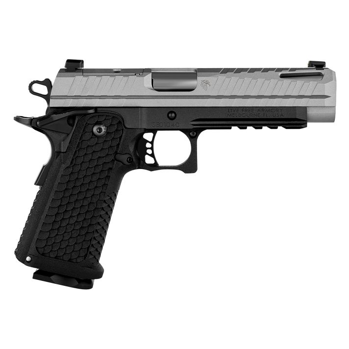 Live Free Armory LFAPF812076 Apollo 119mm 17+1 4.15" 416 Stainless Steel Slide Elite Gray Cerakote Black Polymer Grip