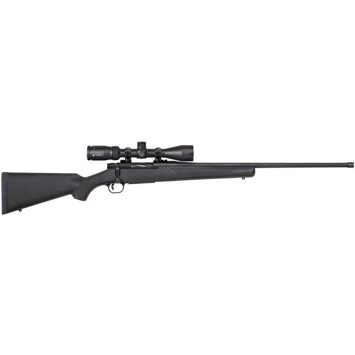 Mossberg 28244 Patriot w/Optic 6.5 PRC 4+1 24" Matte Blued Fluted Threaded Barrel, Matte Blued Drilled & Tapped Receiver, Fixed Black Synthetic Stock, Vortex Crossfire II 3-9x40mm