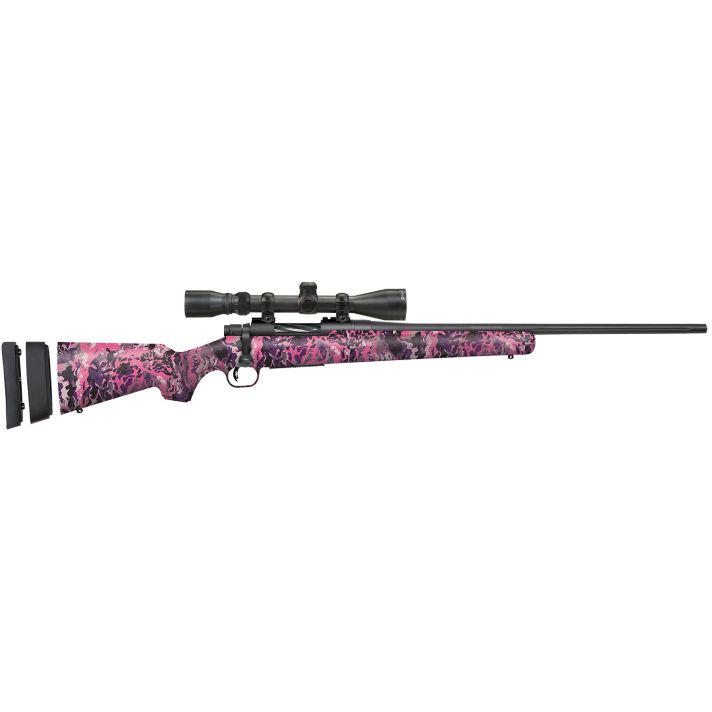 Mossberg 28258 Patriot Super Bantam w/Optic 350 Legend 4+1 22" Matte Blued Fluted Threaded Barrel, Matte Blued Drilled & Tapped Receiver, Adj LOP Muddy Girl Wild Synthetic Stock, 3-9x40mm Duplex