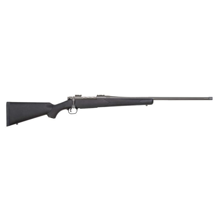 Mossberg 28259 PatriotFull Size 450 Bushmaster 4+1 20" Stainless Cerakote Fluted Threaded Barrel, Drilled & Tapped Stainless Cerakote Receiver, Black Fixed Synthetic Stock