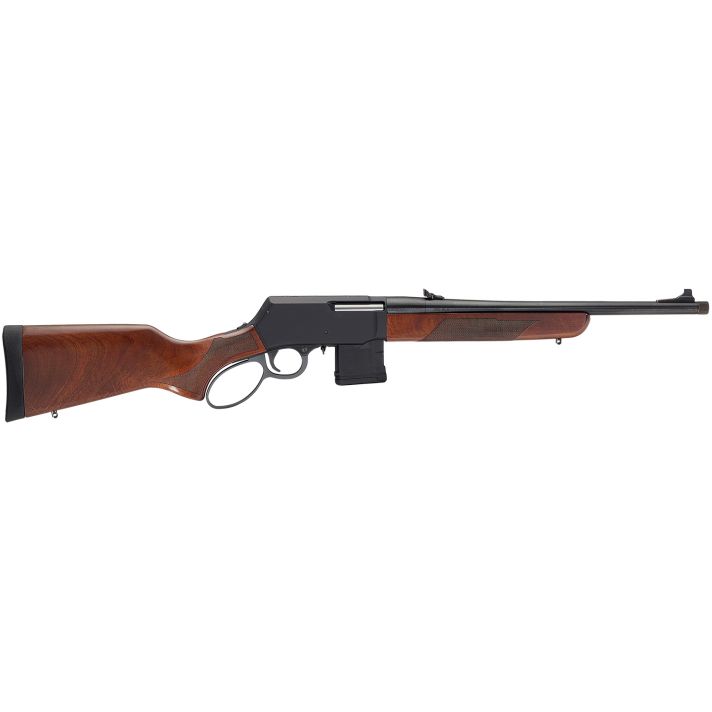 Henry H023300 Supreme300 Blackout 10+1 16.50" Blued Threaded Barrel, Black Hardcoat Anodize Drilled & Tapped Aluminum Receiver, Fixed American Walnut Stock, Ambidextrous