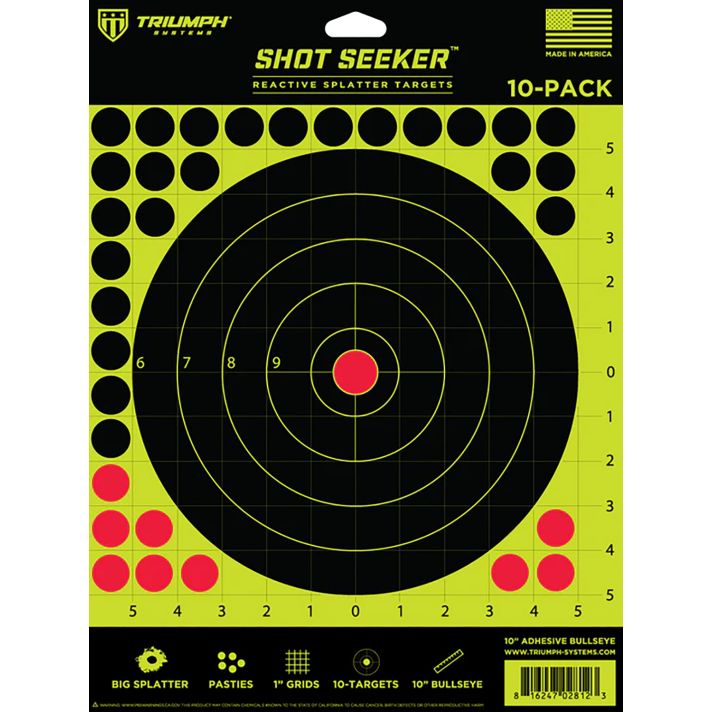 Triumph Systems 090010002 Shot SeekerSelf-Adhesive Black/Yellow/Red Paper 10 Pack