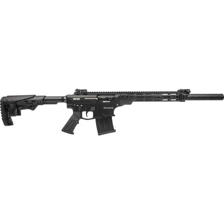 Derya Firearms DY1220US Namlu DY12 12 Gauge Semi-Auto 3" 5+1 20" Black Melotine Threaded Barrel, Black Anodized Aluminum Receiver w/Picatinny Rail, Black Adjustable Polymer Stock & Pistol Grip