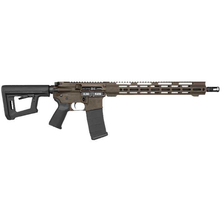 Diamondback DB1718K071 DB15 Carbon Series 5.56 NATO 30+1 16" Black Nitride Threaded Barrel, Midnight Bronze Cerakote Picatinny Rail Aluminum Receiver, Adjustable Black Synthetic Stock, Magpul MOE Grip