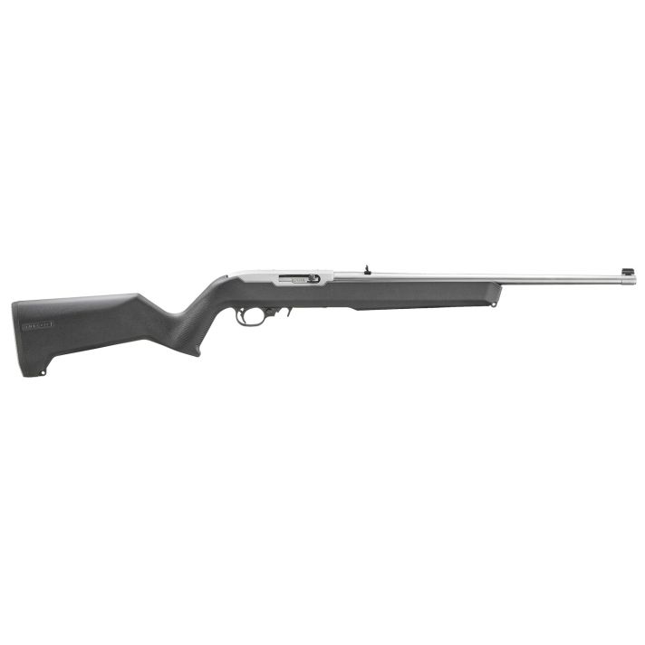 Ruger 31224 10/22Carbine 22 LR 10+1 18.50" Clear Satin Stainless Steel Barrel, Drilled & Tapped Stainless Steel Receiver, Black Textured Magpul MOE X-22 w/M-LOK Synthetic Stock