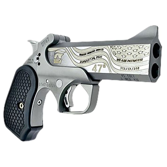 Bond Arms DT47-45/410 DT-47 Trump 47th President 45 Colt (Long Colt)/.410 2 Shot4.25" Stainless w/Gold Engraving Double Barrel, Stainless Steel Frame, Black Extended B6 Resin Grips