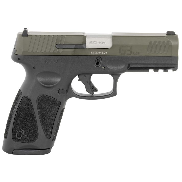 Taurus 1-G3B94B G3Full Size Frame 9mm 17+1 4" Matte Stainless Steel Barrel, OD Green Serrated Alloy Steel Slide, Black Polymer Frame w/Picatinny Rail, Textured Grip