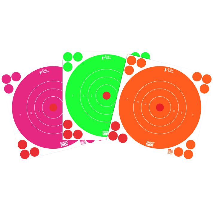 Pro-Shot 8BFL6COMBO SplatterShot8" Bullseye Self-Adhesive Orange/Pink/Green 6 Pack