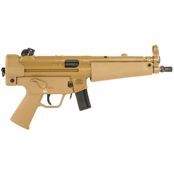 HK 81001079 SP5 RAL8000 9mmx19 10+1 8.86" Black Navy-Style Threaded Barrel, Flat Dark Earth Receiver, FDE Polymer Grip, 2 Magazines