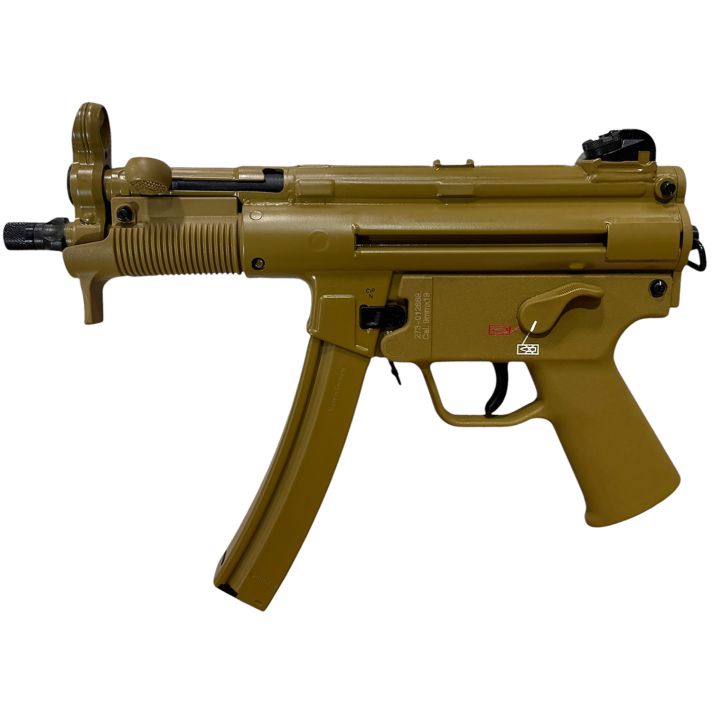 HK 81001077 SP5K-PDW RAL8000 9mmx19 10+1 4.53" Black Navy-Style Threaded Barrel, Flat Dark Earth Earth Cerakote Steel Receiver & Frame, FDE Polymer Grip, 2 Magazines