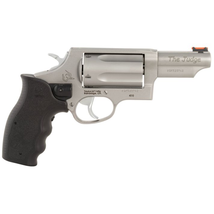 Taurus 2-441039TVL Judge w/Laser Compact 45 Colt (Long Colt)/410 Bore 2.50" Chamber 5rd 3" Stainless Steel Barrel, Cylinder & Stainless Steel Frame, Viridian Laser, Transfer Bar Safety