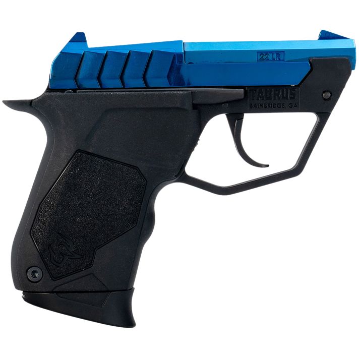 Taurus 1-22TUC13BL 22TUCMicro-Compact Frame 22 LR 9+1 2.50" Polished Blue PVD Steel Tip-Up Barrel, Blue PVD Serrated Stainless Steel Slide, Black Polymer Frame, Black Polymer Grip
