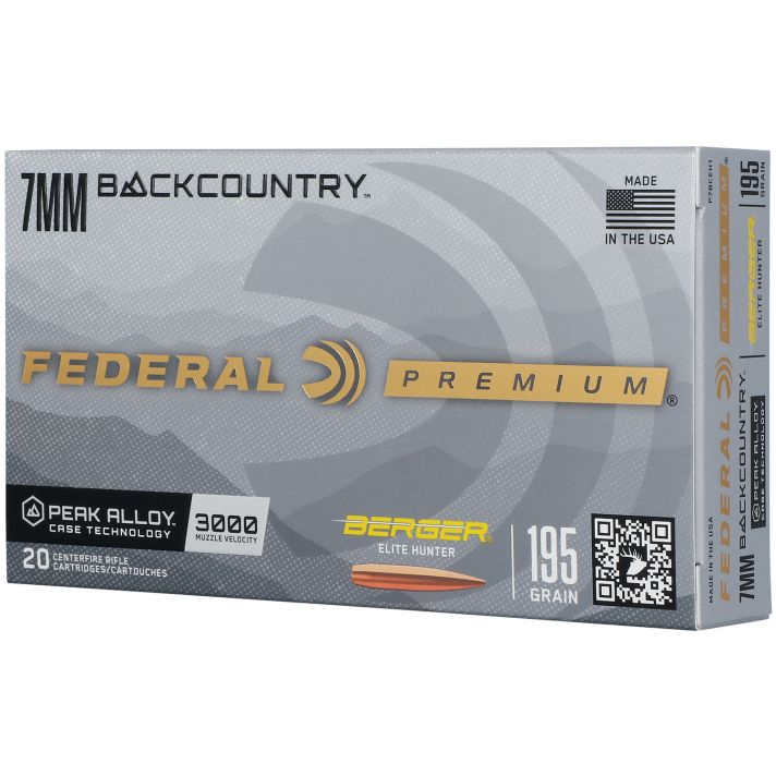Federal P7BCEH1 BackCountry7mm BC 195gr 20 Per Box/10 Case