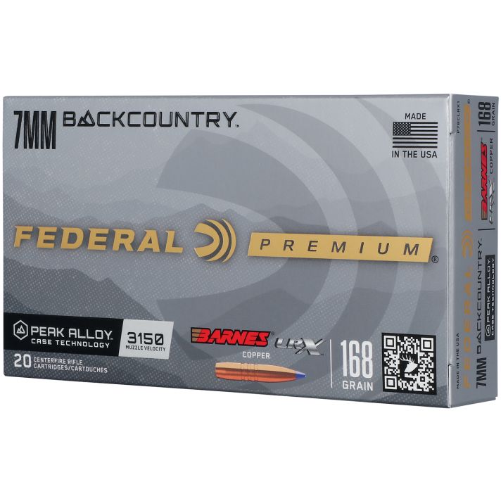 Federal P7BCLRX1 BackCountry7mm BC 168gr 20 Per Box/10 Case