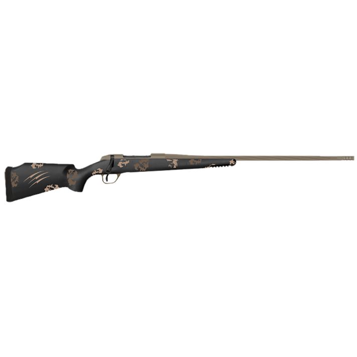 Fierce Firearms TWTROG65PRC20BS Twisted TI Rogue 6.5 PRC 20" Black Cerakote Steel Threaded Barrel, Drilled & Tapped Titanium Receiver, LR Negative Comb Sonora Ambush Camo Carbon Fiber Stock