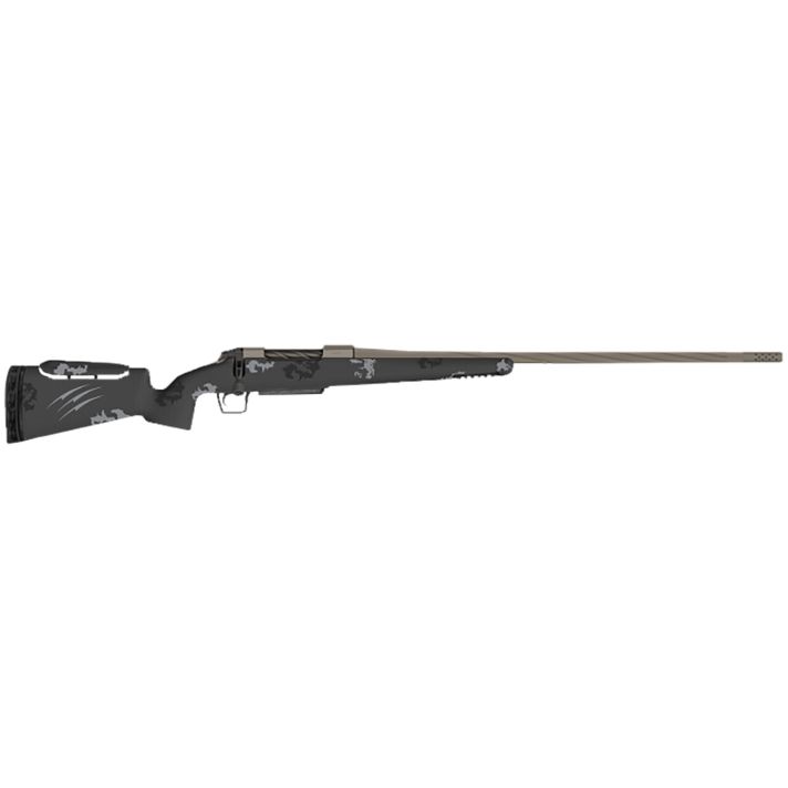 Fierce Firearms FRXP7MMBC20TP Twisted Rival XP 7mm BC 20" Tungsten Cerakote Fluted Threaded Barrel, Drilled & Tapped Stainless Steel Receiver, LR Negative Comb Phantom Camo Carbon Fiber Stock