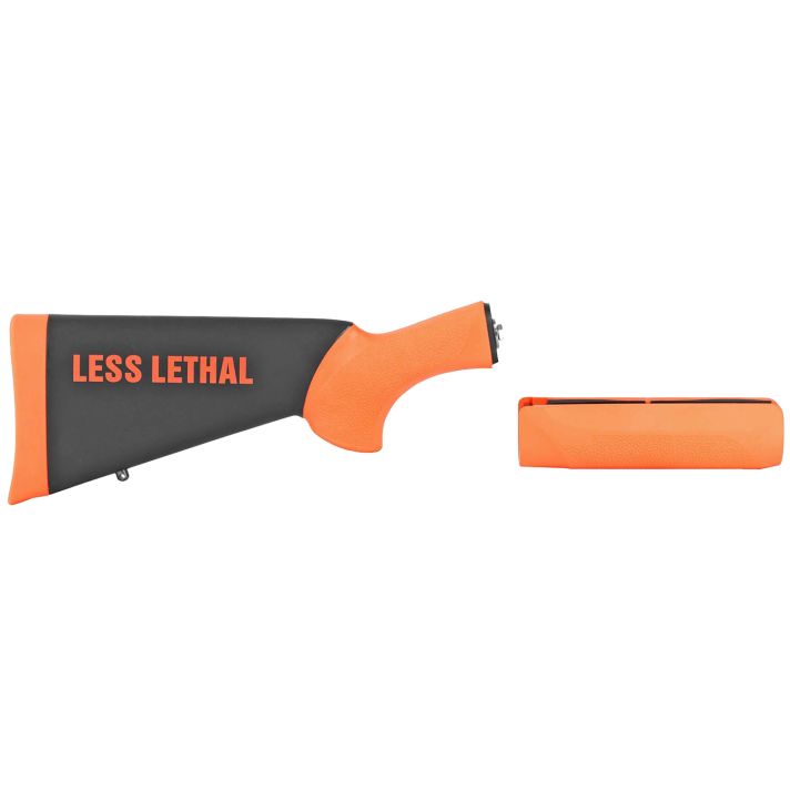 Hogue 08742 OverMolded Less Lethal Black/Orange Fits Remington 870