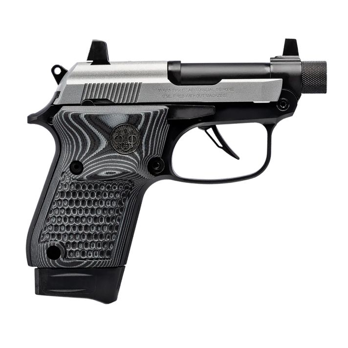 Beretta USA J20X22R8M3 20X Bobcat Bug Out Bag Micro Frame 22 LR 8+1 2.80" Black Threaded Tip-Up Barrel, Inox ELS/Serrated Slide, Black Polymer Frame w/Beavertail, Helica Texture Grip