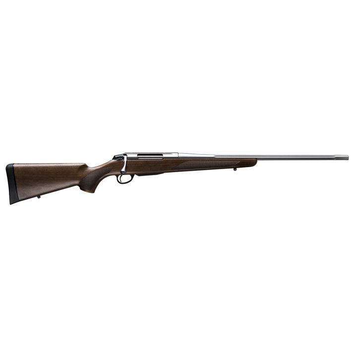 Tikka JRTXA75122MT T3x Hunter Full Size 6.5x55 Swedish 3+1 22.40" Matte Stainless Fluted Threaded Barrel, Matte Drilled & Tapped Stainless Steel Receiver, Fixed Oiled Walnut Wood Stock, Right Hand