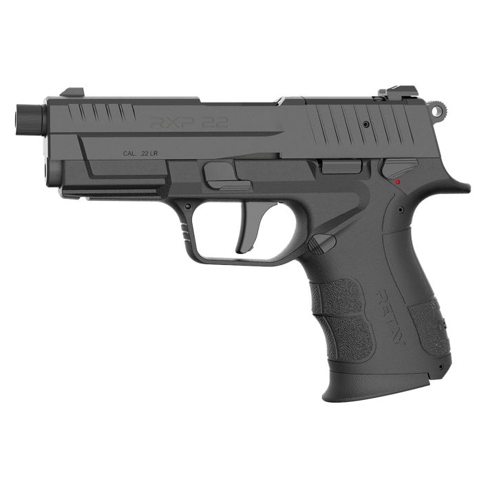 Retay USA RXP22BLK10TH RXP22 LR 10+1 4" Black Threaded Barrel, Black Cerakote RMR/RMSc Optic Ready/Serrated Slide & Polymer Frame w/Accessory Rail, Textured Grip
