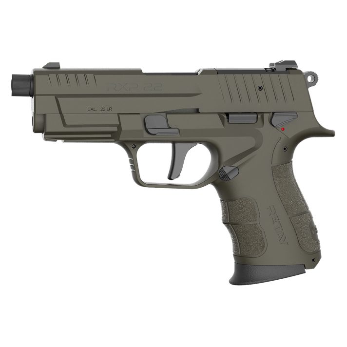 Retay USA RXP22OD10TH RXP22 LR 10+1 4" Black Threaded Barrel, OD Green Cerakote RMR/RMSc Optic Ready/Serrated Slide, OD Green Cerakote Polymer Frame w/Accessory Rail, Textured Grip