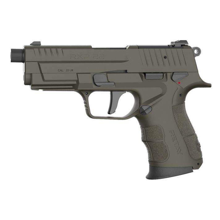 Retay USA RXP22OD13TH RXP22 LR 13+1 4" Black Threaded Barrel, OD Green Cerakote RMR/RMSc Optic Ready/Serrated Slide, OD Green Cerakote Polymer Frame w/Accessory Rail, Textured Grip