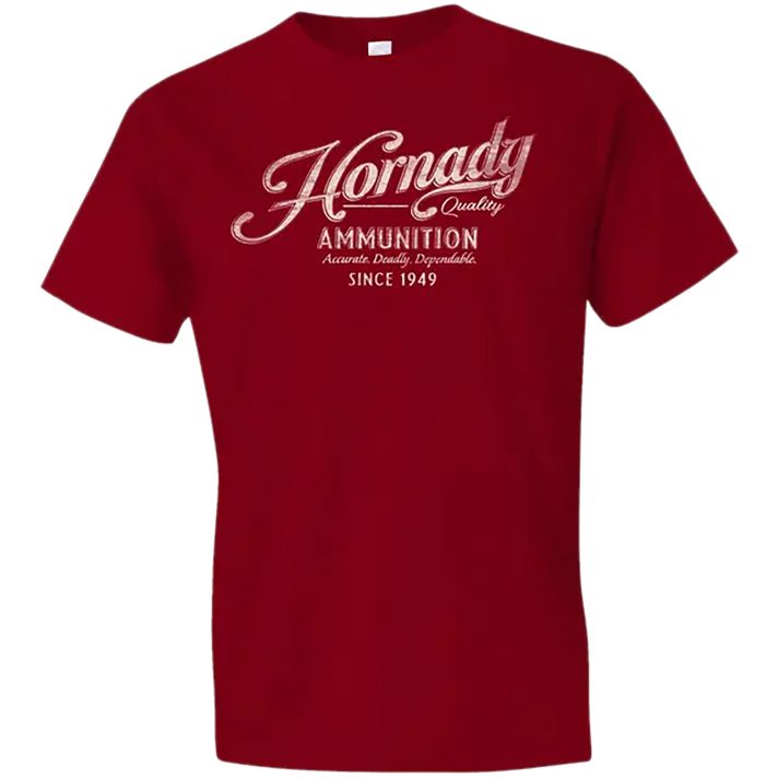 Hornady Gear 31873 Vintage ScriptRed Cotton Semi-Fitted Large