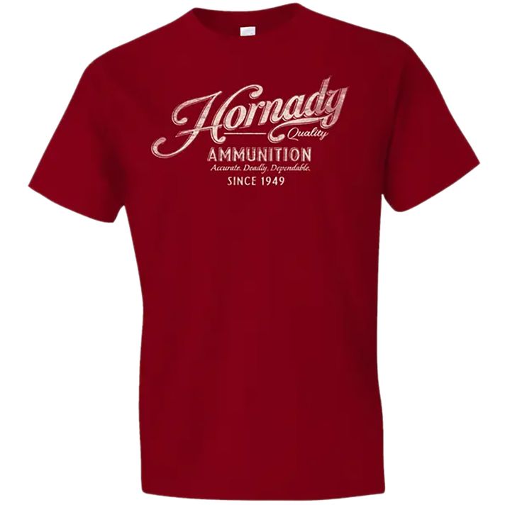 Hornady Gear 31875 Vintage ScriptRed Cotton Semi-Fitted 2XL