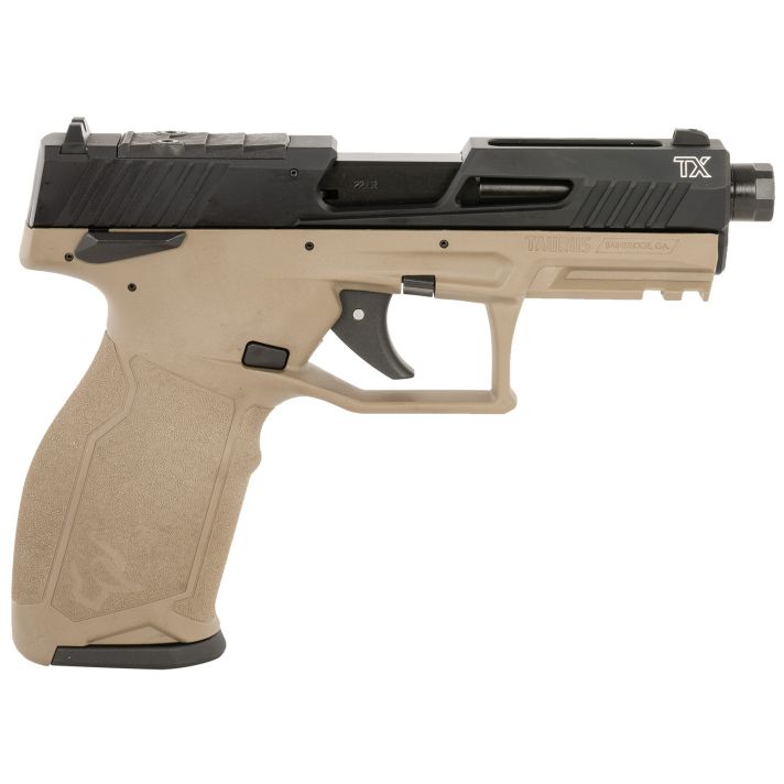 Taurus 1-2TX22P141F-10 TX22 T.O.R.O. 22 LR 10+1 4.60" Matte Black Threaded Barrel, Black Hard Coat Anodized Optic Ready/Serrated Slide, Flat Dark Earth Polymer Frame w/Picatinny Rail, Textured Grip