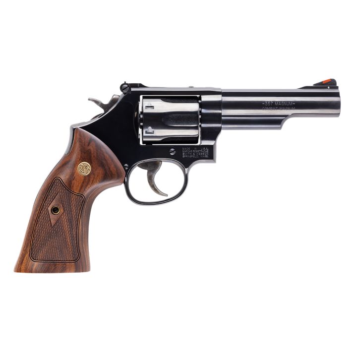Smith & Wesson 14046 Model 19K-Frame 357 Mag 6 Shot 4.25" Blued Carbon Steel Barrel, Cylinder & Frame, Checkered Wood Grip, No Safety