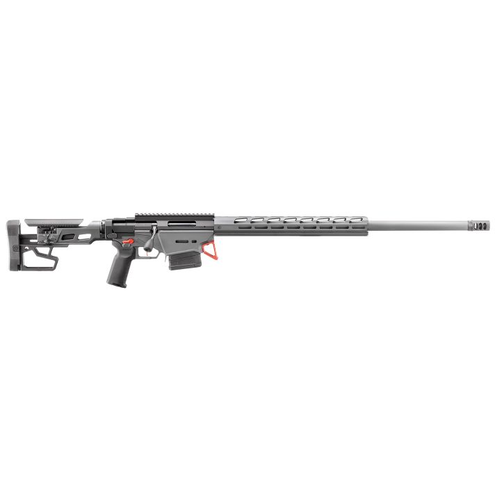 Ruger 18109 Precision Custom 6mm GT 10+1 26" Stainless Threaded Barrel, Stealth Gray Cerakote Picatinny Rail Aluminum Receiver, Adjustable Folding Stock, Black Magpul K2+ Grip