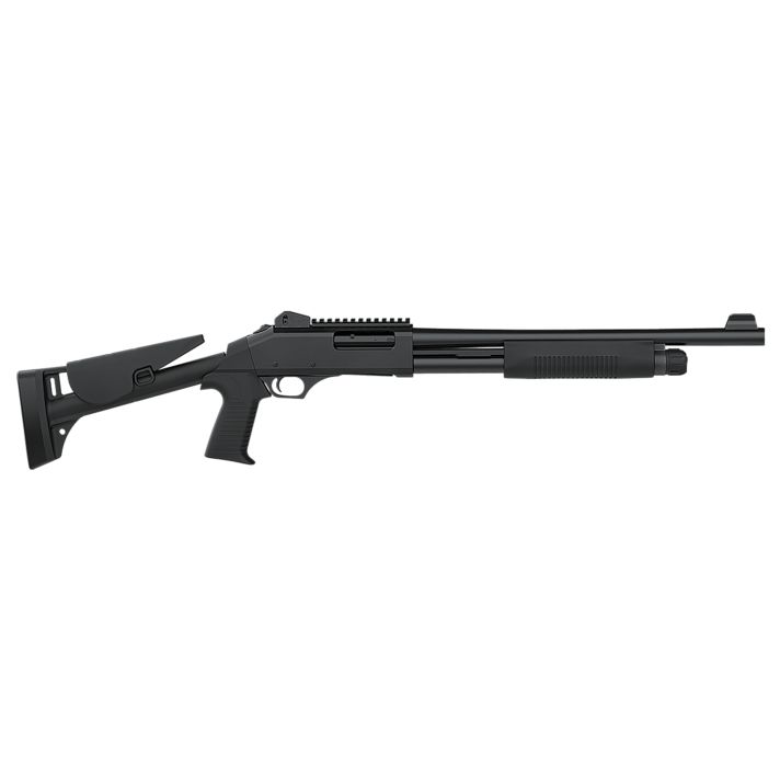 Dickinson LLC TAC4ST Tac-4 ST 12 Gauge Pump 3" 5+1 Black Steel Barrel, Matte Black Picatinny Rail Receiver, Adj Comb Synthetic Stock, Black Polymer Grip