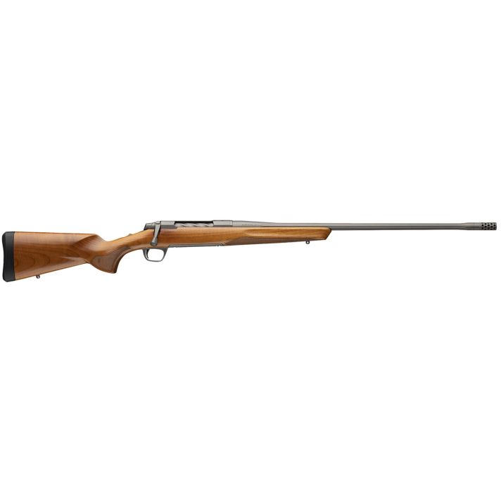 Browning 036067298 X-Bolt 2 Speed Full Size 7mm PRC 3+1 26" Tungsten Cerakote Fluted Threaded Barrel, Tungsten Cerakote Drilled & Tapped Steel Receiver, Fixed AAA Dark Maple Stock, Radial Muzzle Brake
