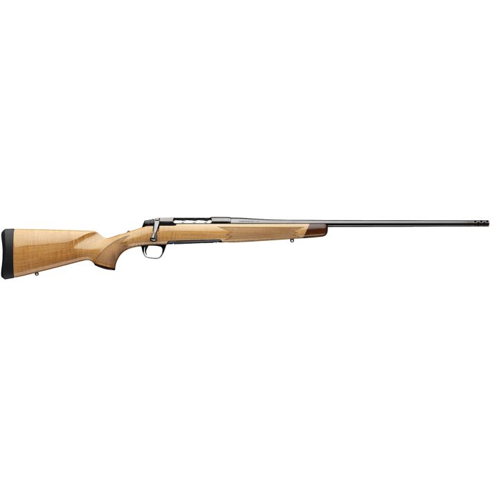 Browning 036080282 X-Bolt 2 Medallion 6.5 Creedmoor 4+1 22" Blue Polished Threaded Barrel & Drilled & Tapped Carbon Steel Receiver, Fixed Gloss AAAA Maple Wood Stock, Radial Muzzle Brake