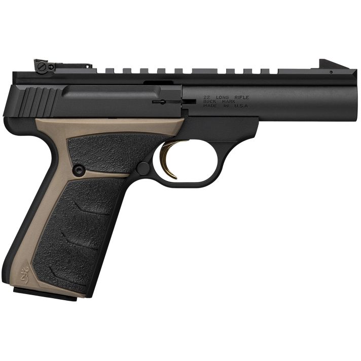 Browning 051604490 Buck Mark Field Target Micro 22 LR 10+1 4" Matte Blued Bull Barrel, Matte Black Serrated w/Picatinny Rail Slide, Matte Black Aluminum Frame, UFX Overmolded Grip