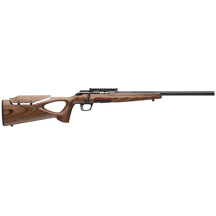 Winchester Repeating Arms 5252281003 Xpert Target 21 Sharp 10+1 18" Matte Black Threaded Bull Barrel, Matte Black Picatinny Rail Steel Receiver, Brown Adj Comb & LOP Thumbhole Laminate Stock