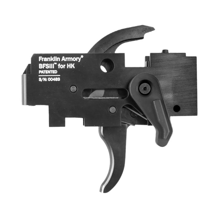 Franklin Armory 0550000BLK BinaryBlack Curved Trigger Fits HK 91/93 Ambidextrous