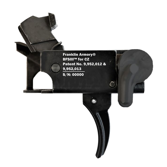 Franklin Armory 0650000BLKBFSIII Black Curved Fits CZ Scorpion Style Ambidextrous