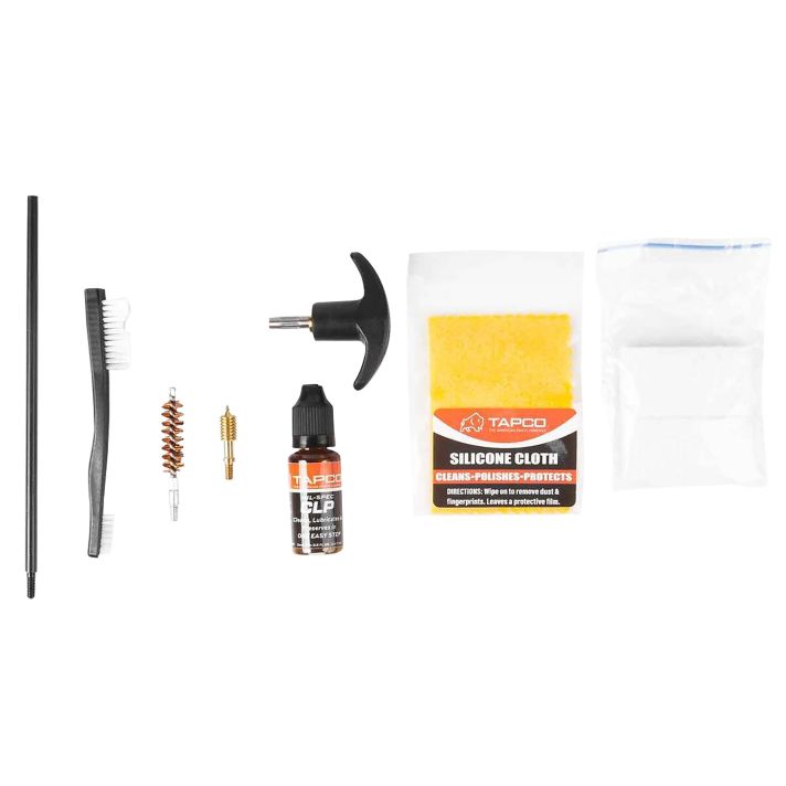 Tapco TAP22080Handgun Cleaning Kit 38/357/9mm Handgun Black