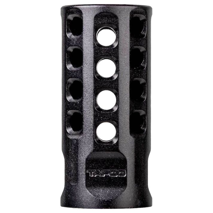 Tapco TAP22004Muzzle Brake Black Anodized Aluminum 1/2"x28 Threads 2" OAL .920" Diameter 22 LR