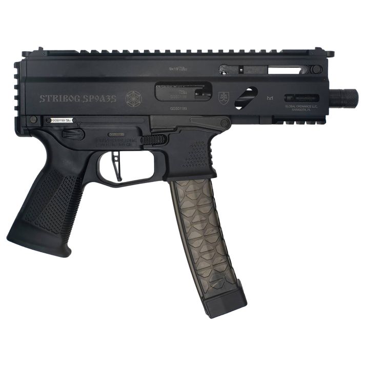 Grand Power 8588005808590 SP9A3S Stribog 9mm Luger 30+1 5.50" Black Threaded Barrel, M-LOK Handguard, Black Aluminum Picatinny Rail Receiver, Rear Picatinny Rail, Black Polymer Grip, Thread Protector
