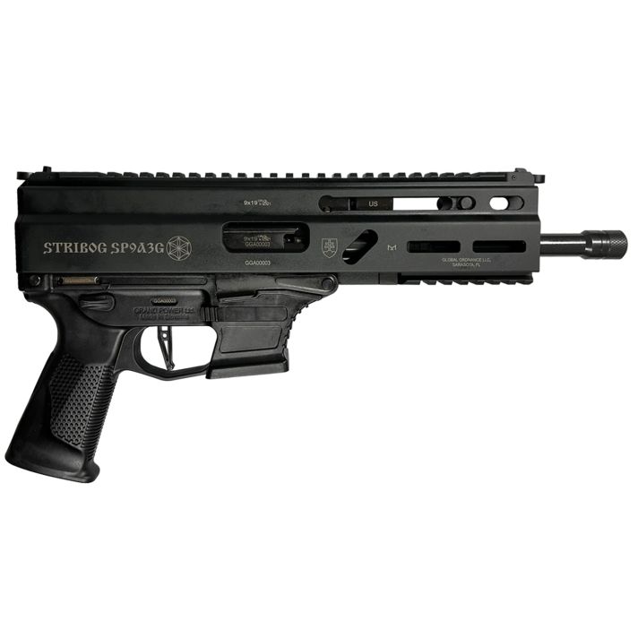 Grand Power 8588005808545 SP9A3G Stribog 9mm Luger 30+1 8" Black Threaded Barrel, M-LOK Handguard, Black Aluminum Picatinny Rail Receiver, Black Polymer Grip, Thread Protector