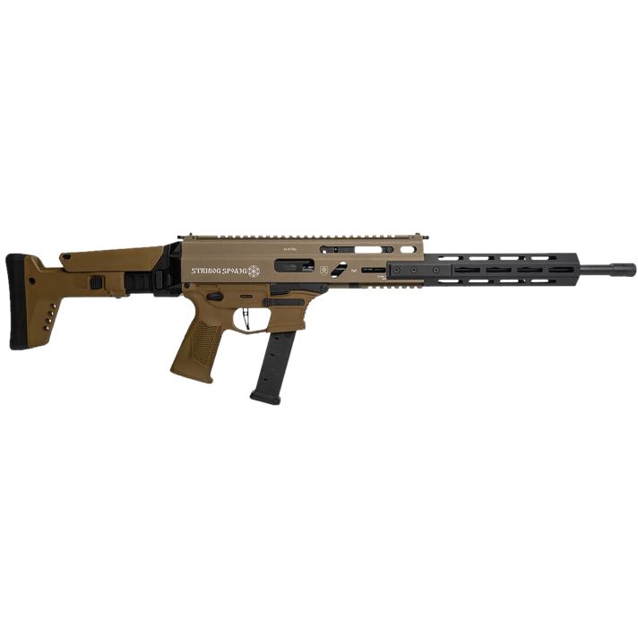 Grand Power 810091156483 Stribog SP9A3G 9mm Luger 16" Black Barrel, Flat Dark Earth Receiver, Polymer Stock & Grip
