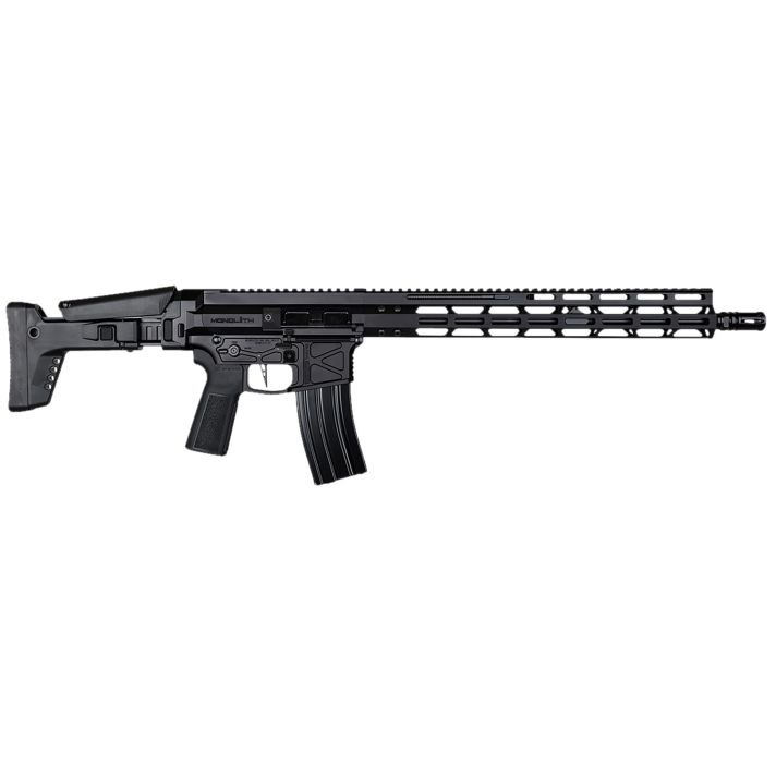 Global Ordnance LLC 197892003223 Monolithic5.56 NATO 16" Barrel, M-LOK Handguard, Modular Black Stock, Black Polymer Grip