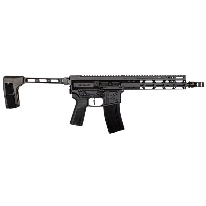 Global Ordnance LLC 197892004862 Monolith 15P 5.56x45mm NATO 30+1 12.50" Black Mono Barrel, M-LOK Handguard, Black Aluminum Picatinny Rail Receiver, SB Tactical Brace, B5 P-Grip 23 Grip