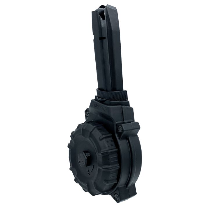 ProMag DRMA56 50rds Drum 9mm Fits Browning Hi-Power Black Polymer