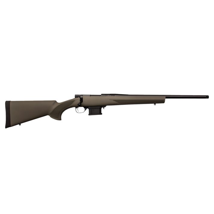 Howa HMACF6ARCGYTH 1500 Mini Action 6mm ARC 20" Black Carbon Fiber Threaded Barrel, Black Drilled & Tapped Steel Receiver, Fixed HTI Green Synthetic Stock